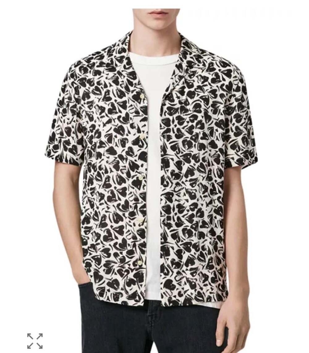 AllSaints Heartbreak Short Sleeve Shirt Size M